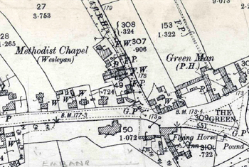 The Wesleyan Methodist chapel shown on an Ordnance Survey map of 1901